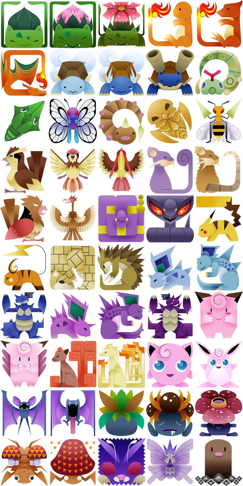 Illustration for article titled The Original 151 Pokemon, Redone As Monster Hunter Icons